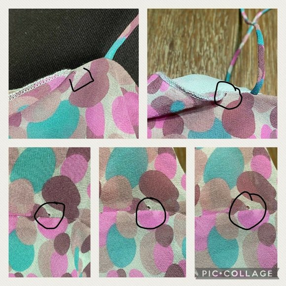 Monsoon USA 14 Polka Dot Abstract Ruffle Accent Tank Top Lined NWD - Picture 4 of 12